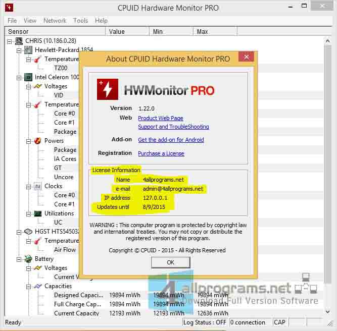 HWMonitor Pro v1.41 Free Download Full