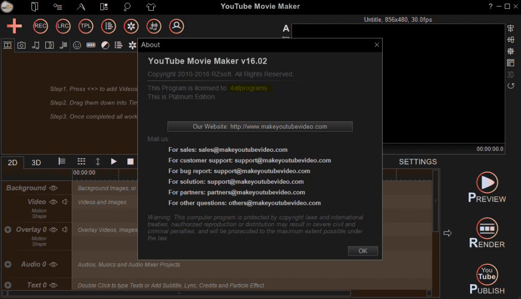 YouTube Movie Maker Platinum 22.05 Full