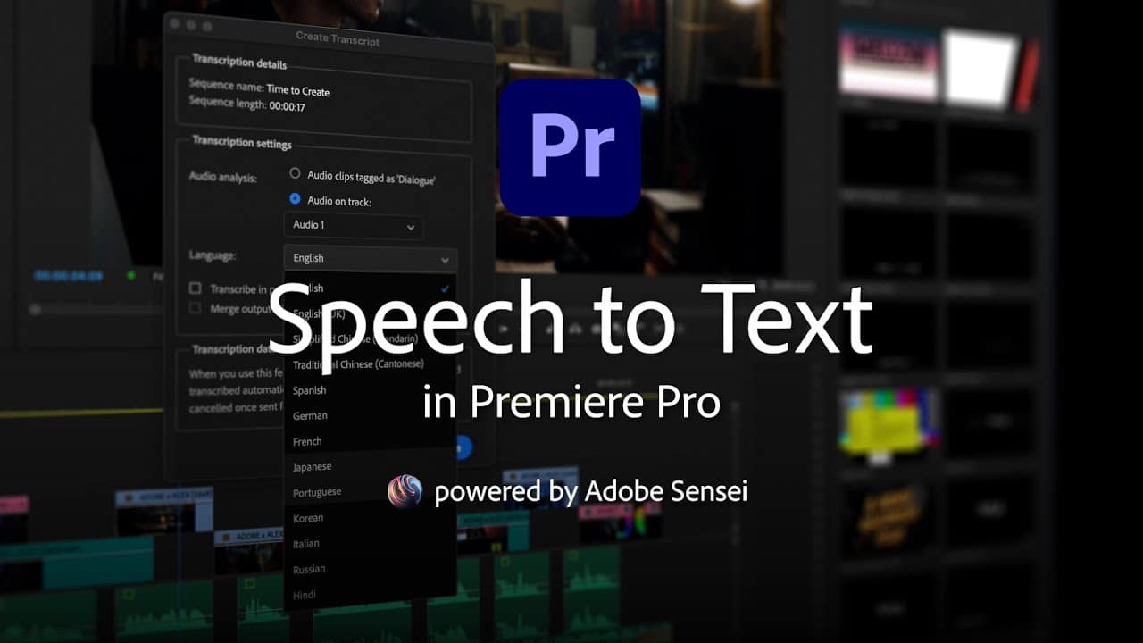 Adobe Speech to Text for Premiere Pro 2022 Full