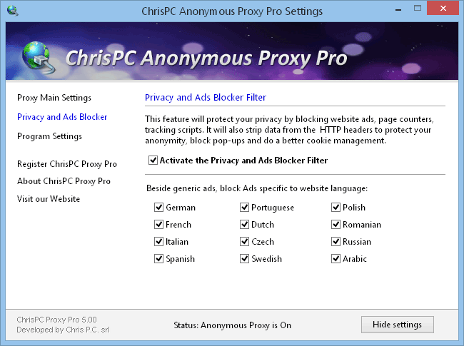 ChrisPC Anonymous Proxy Pro 9.22.0428 Full