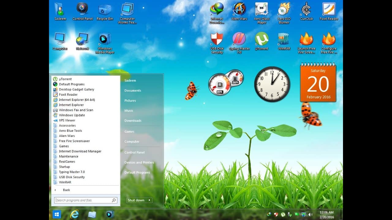 Windows 7 Aero Blue Lite Edition 2016 Full