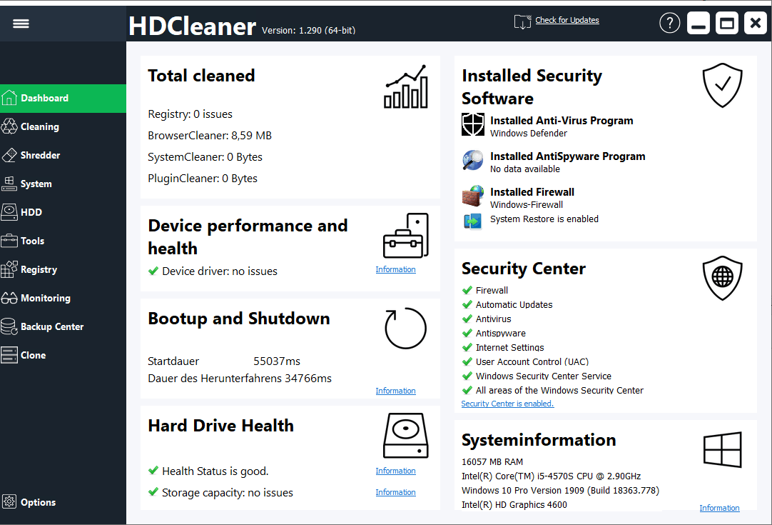 HDCleaner 2.051 Free Download