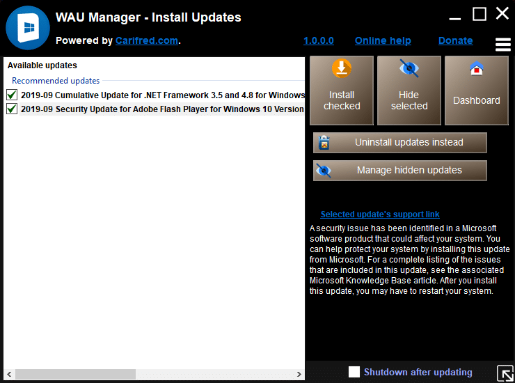 WAU Manager (Windows Automatic Updates) 3.3.1