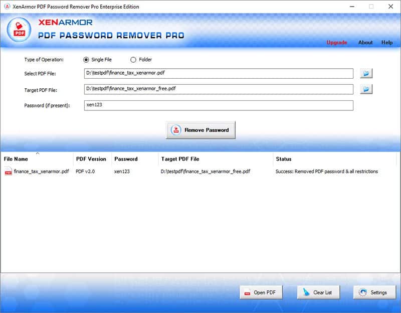 XenArmor PDF Password Remover v5.0.0.1 Full