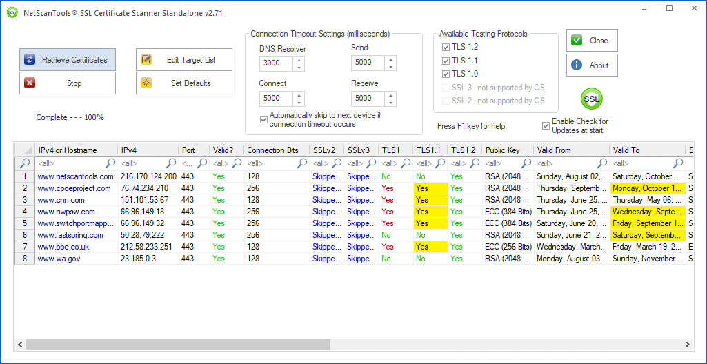 NetScanTools SSL Certificate Scanner 2.73.1 Full