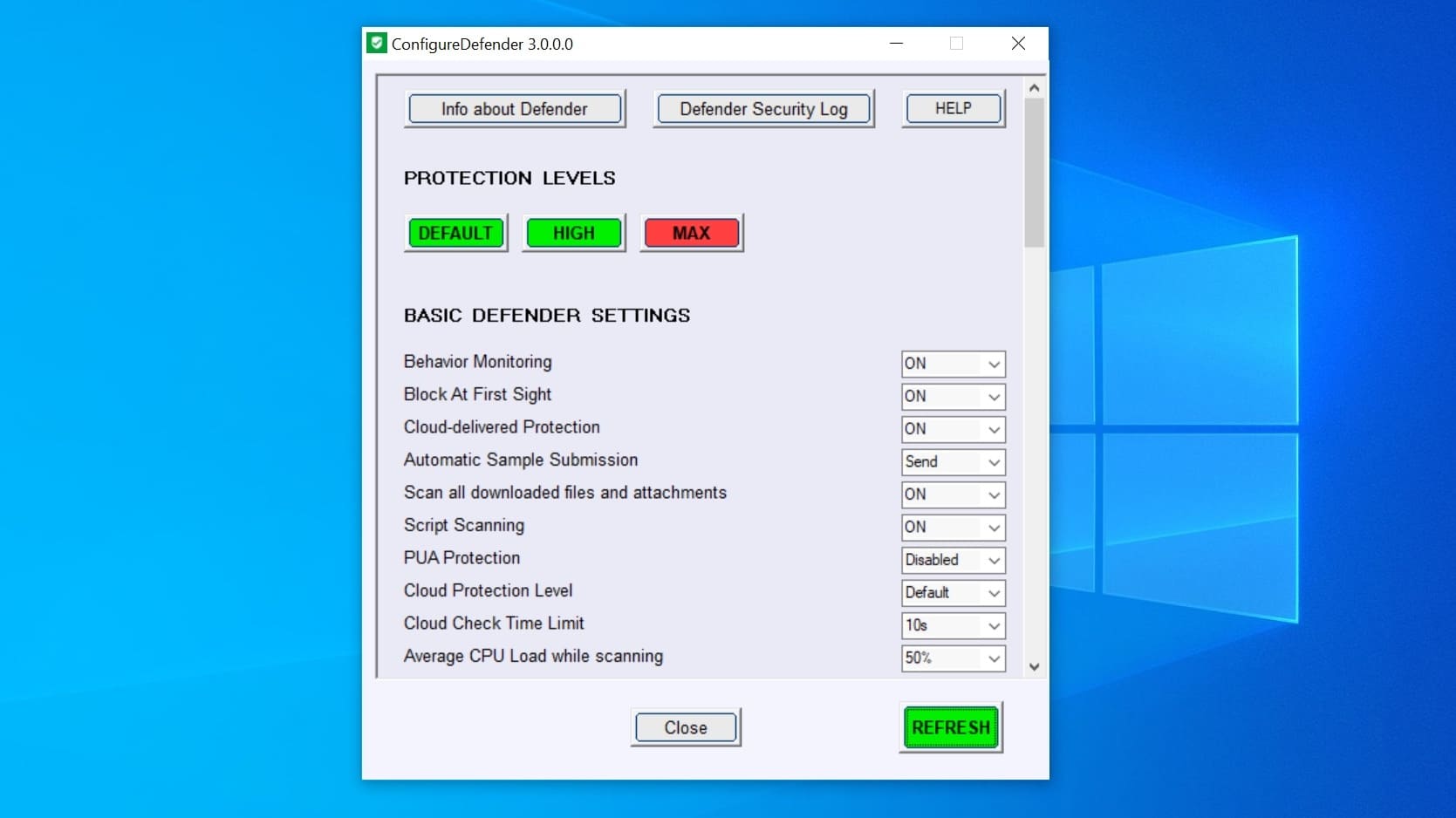 ConfigureDefender 4.0.0.0 Free Download