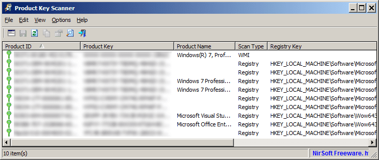 Nirsoft Product Key Scanner 1.03 Free Download